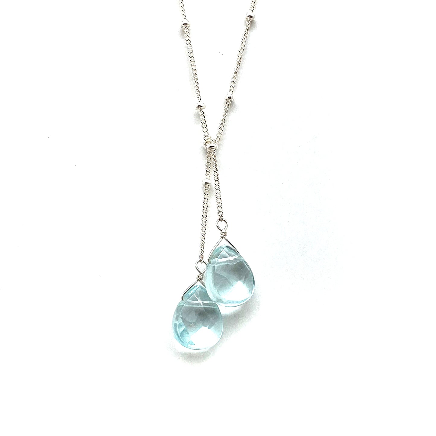 Wasabi Jewelry Lariat Necklace - Sterling Silver w/Stone