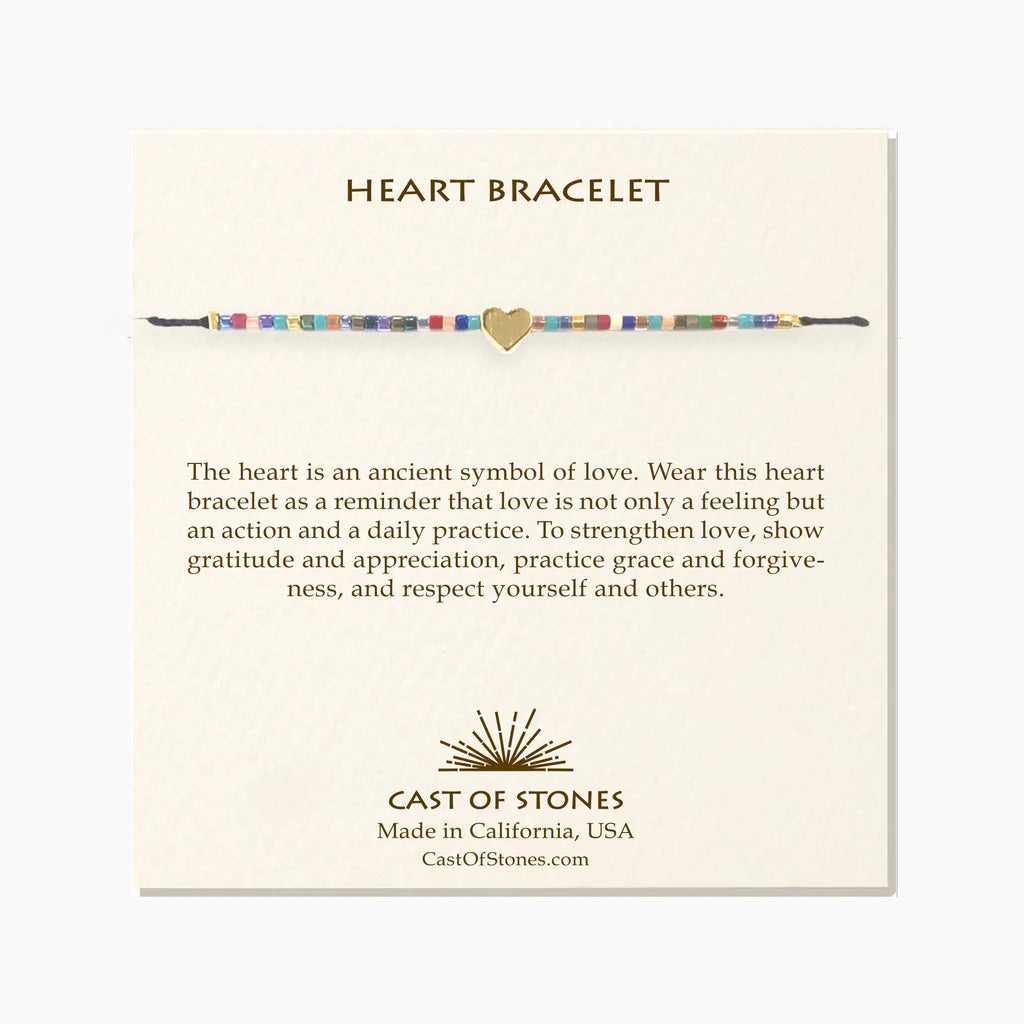 Beaded Heart Bracelet - Bright Cast of Stones