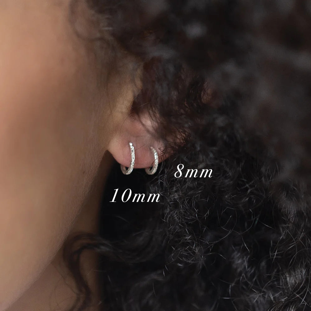 Diamond Dusted Huggie Hoops