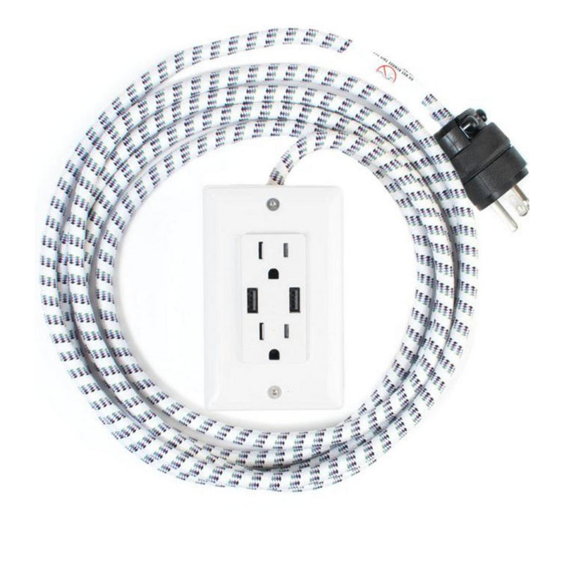 8' Exto Extension Cord with Dual USB/C and Outlet