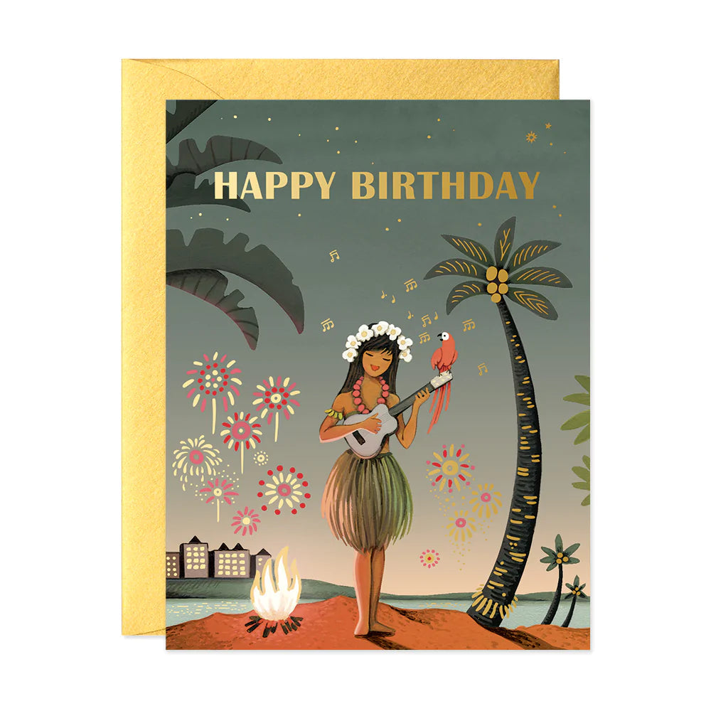 Hawaii Girl Birthday Card JooJoo Paper