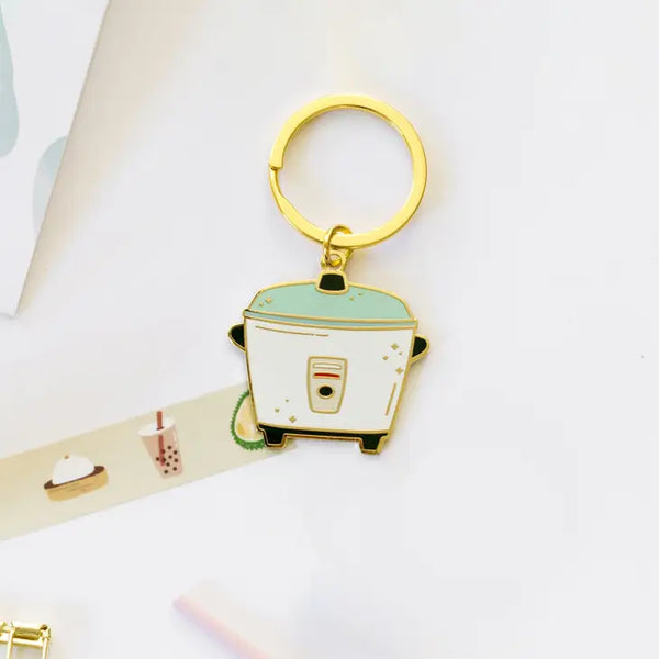 Enamel Rice Cooker Keychain