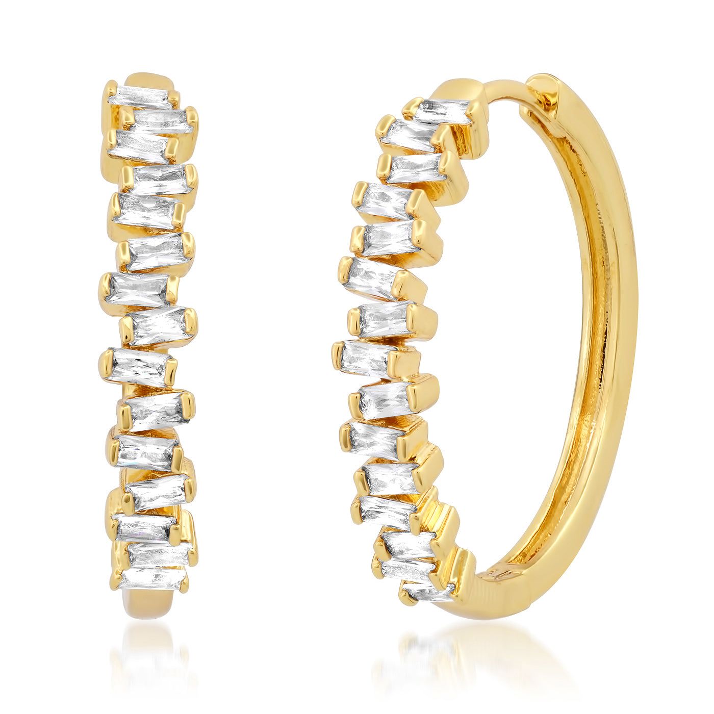 Baguette CZ Hoop Tai Jewelry