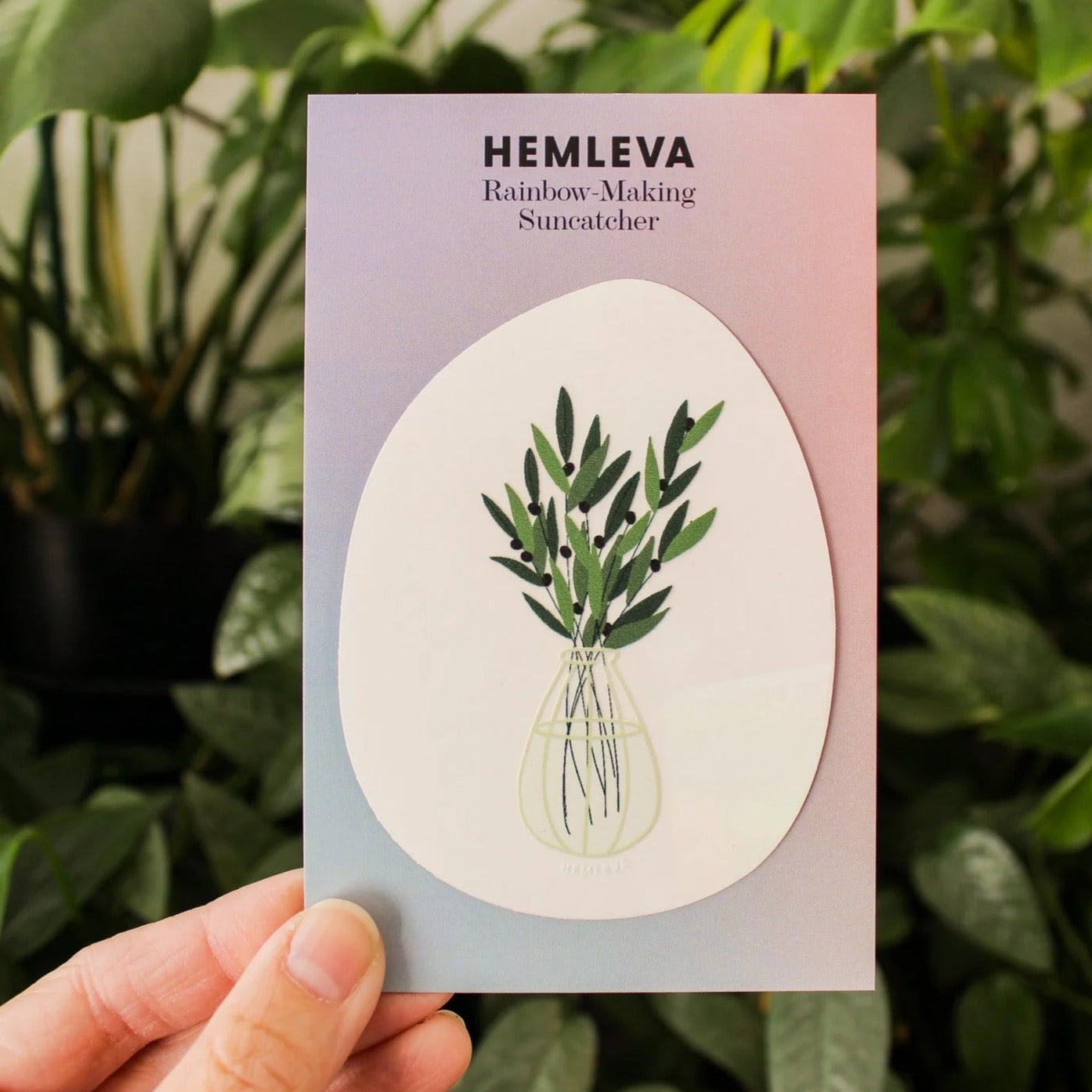 Olive Branch In Vase Suncatcher