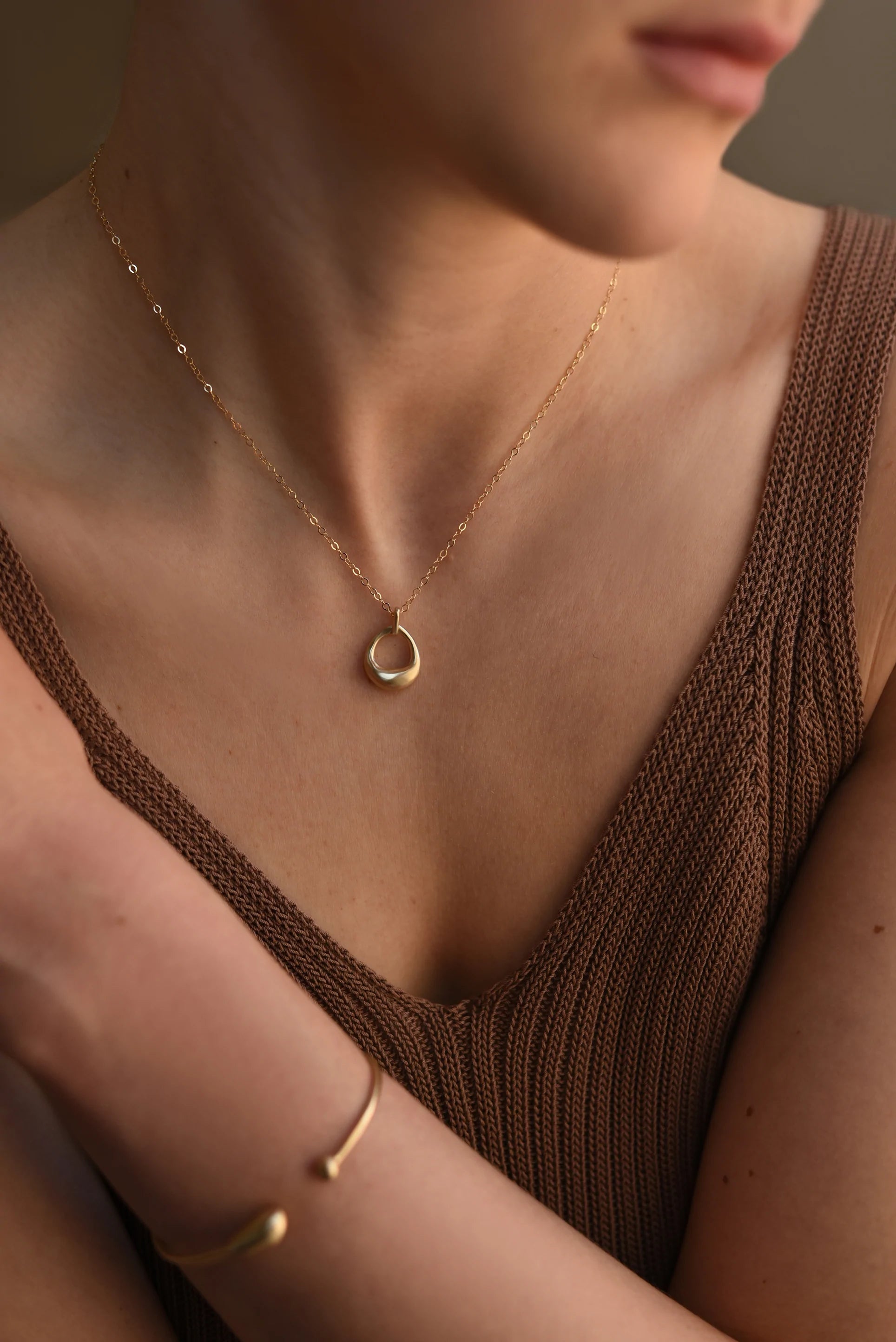 Organic Open Circle Necklace 8.6.4 Design Ltd.