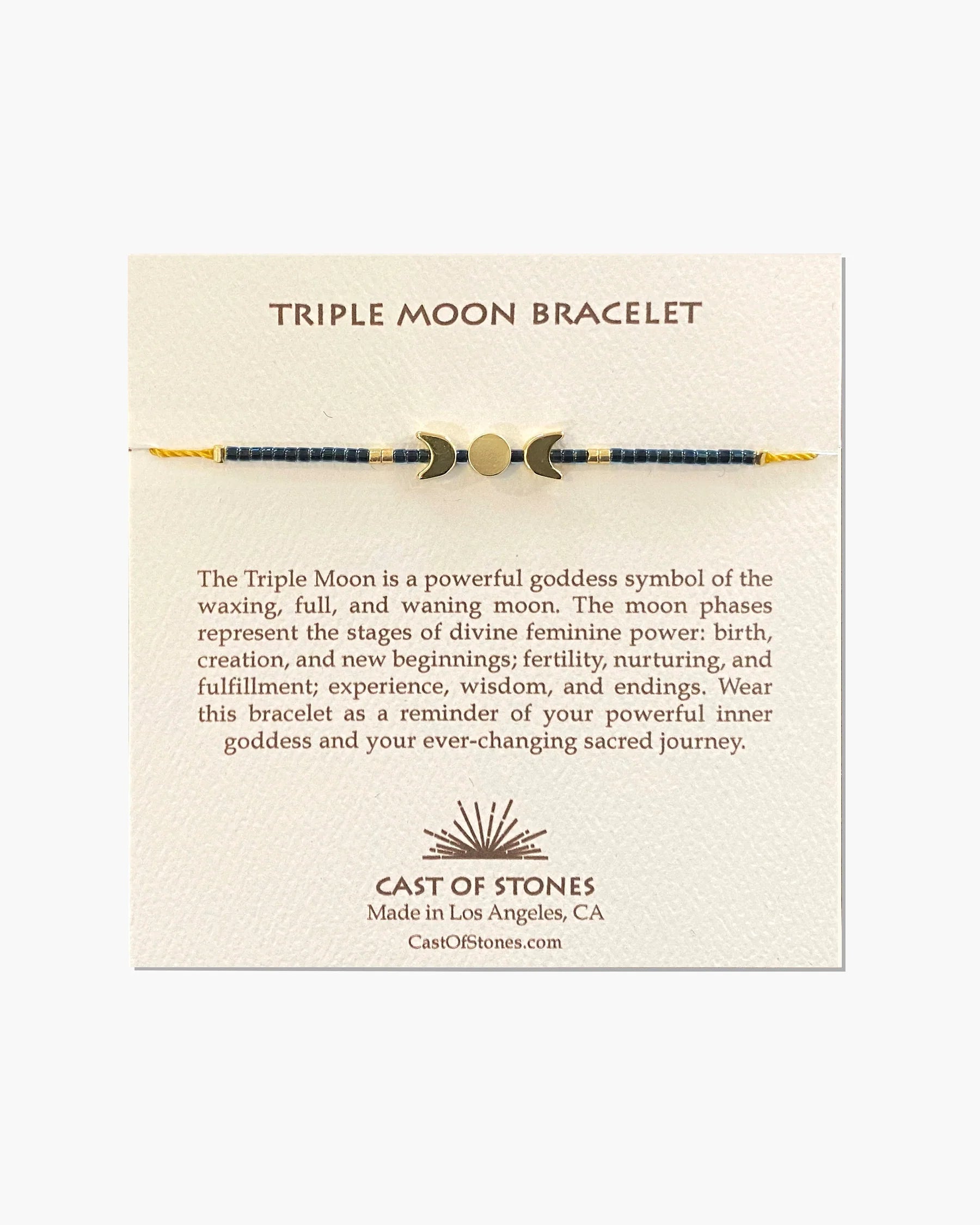 Triple Moon Bracelet - Midnight/Gold Cast of Stones