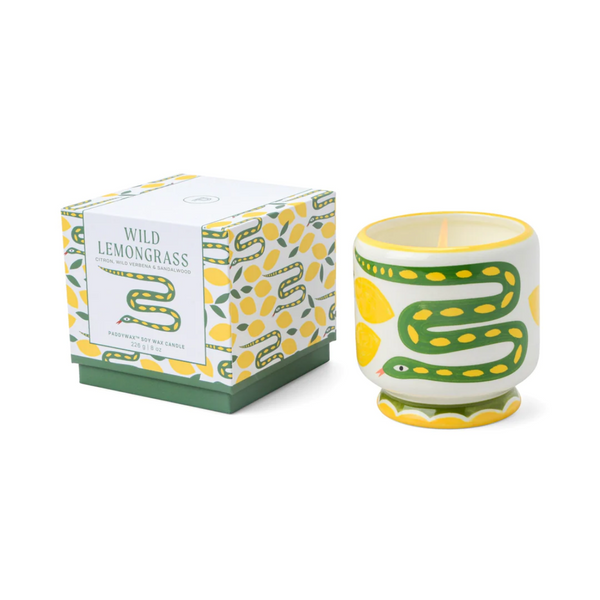 Adopo Snake Ceramic Candle - Wild Lemongrass