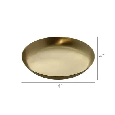 Round Satin Tray in Brushed Brass