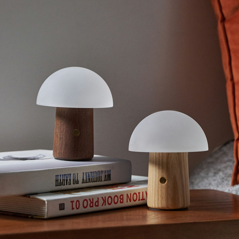 Mini Alice Mushroom Lamp - Walnut