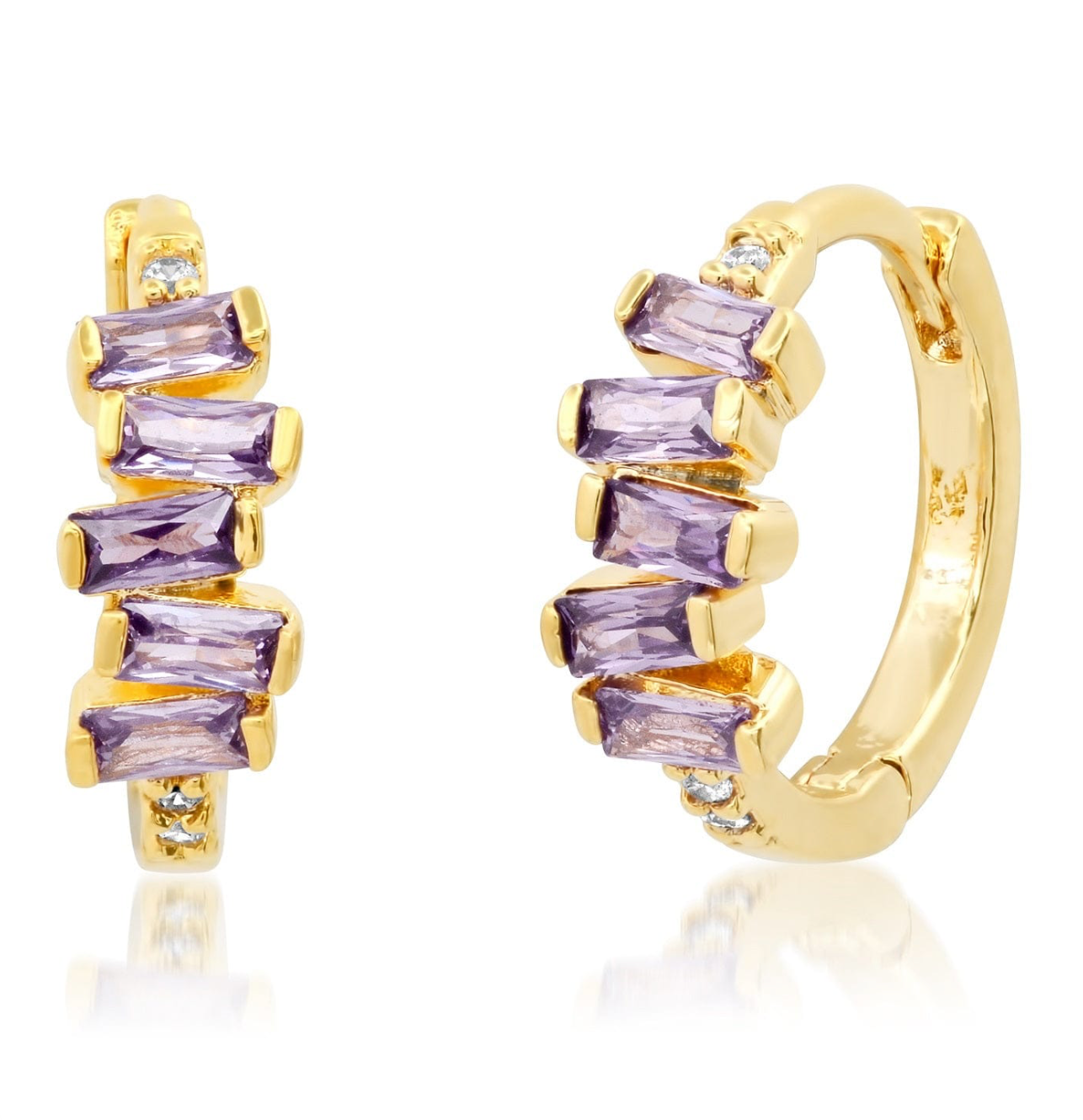 Stacked Baguette Huggies