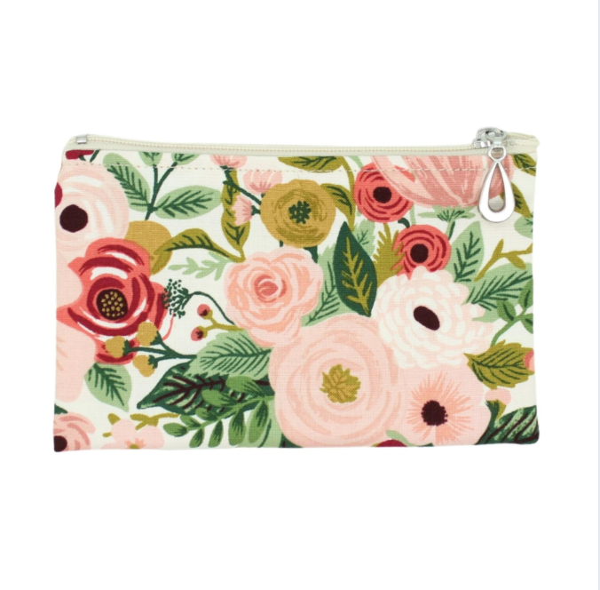 Cotton Coin Purse - Mauve Garden Party