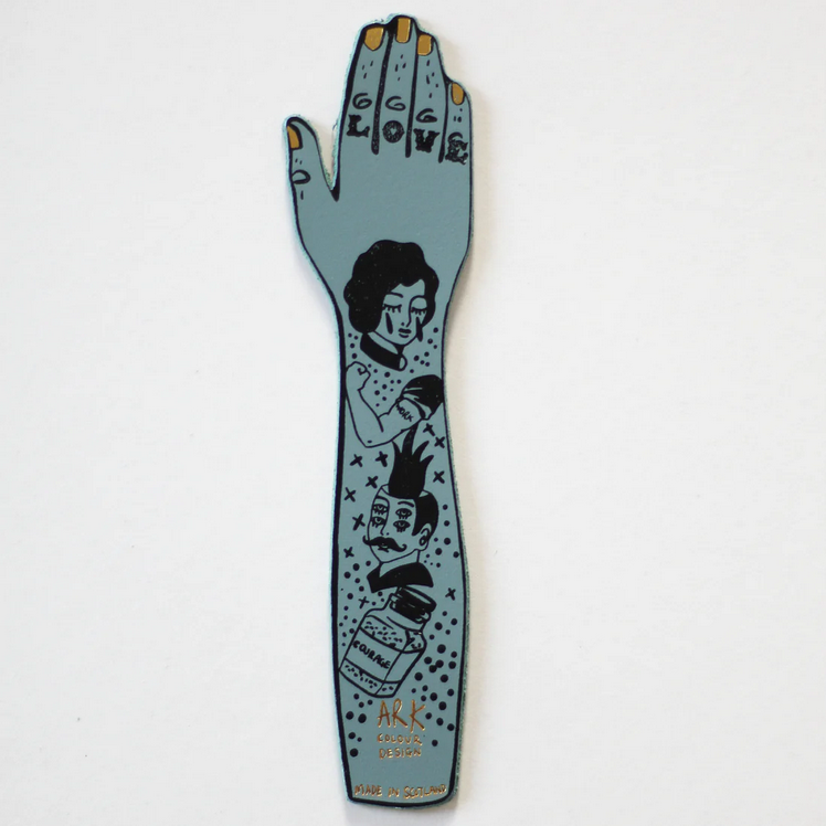 Tattooed Arm Bookmark - Heritage Blue
