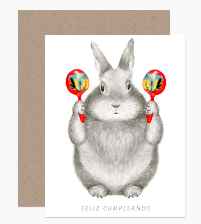 Bunny with Maracas Card