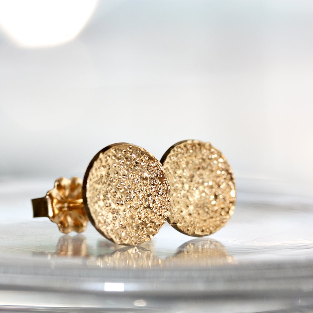 Diamond Dusted Dot Studs - Medium 1/4" - Gold Vermeil Christina Kober